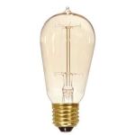 Satco 60W ST19 Dimmable Incandescent Light Bulb with Medium Base
